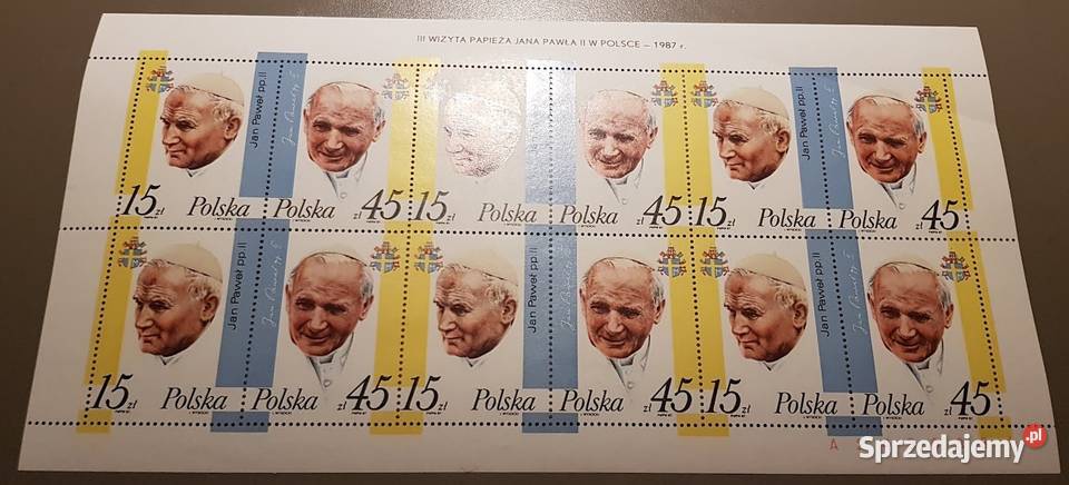 Bloczki znaczki Papież Jan Paweł II i inne