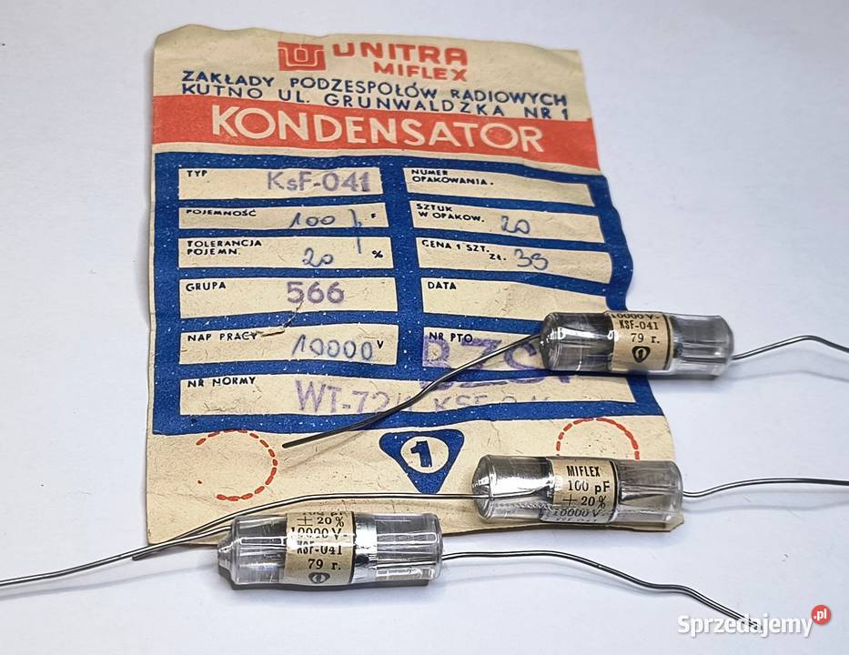 Kondensator 100pF 10000V KsF041 Unitra MIFLEX Części i akcesoria Gdańsk