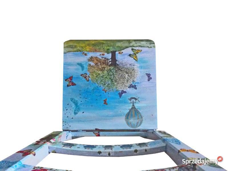 Krzesło artystyczne DECOUPAGE wspaniały mebel w śląskie Będzin