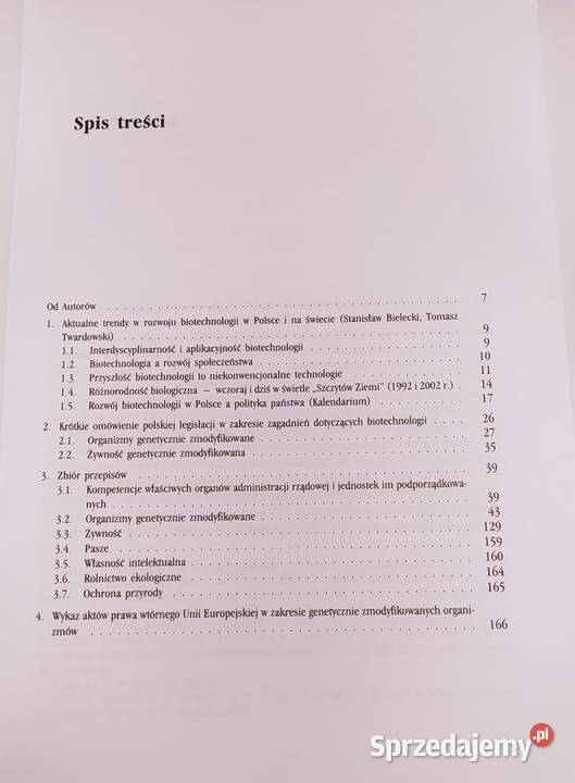 BIOTECHNOLOGIA A PRAWO zbiór przepisów Hajnówka sprzedam