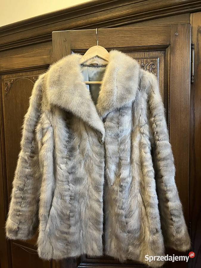Szare szafirowe futro z norek wielkopolskie Łowęcin sprzedam