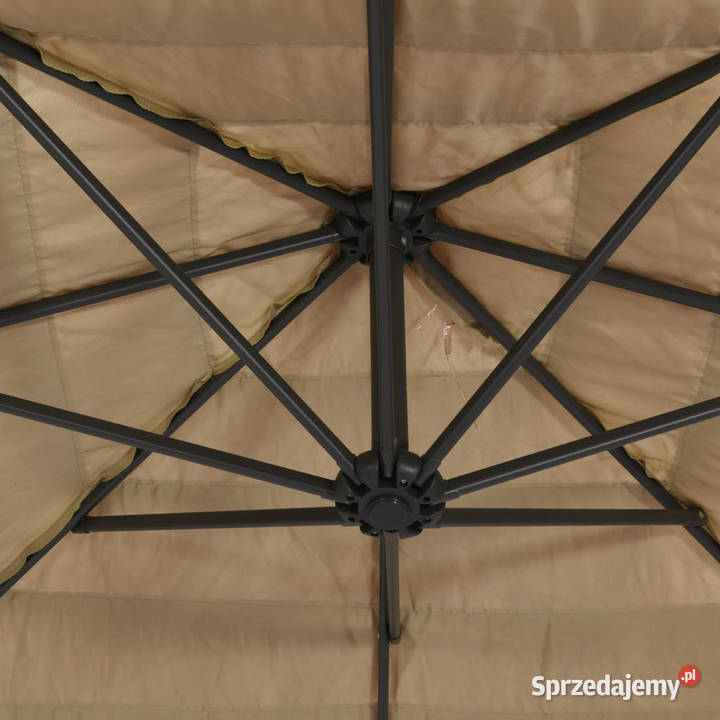 Parasol ogrodowy na stalowym słupku brązowy Warszawa