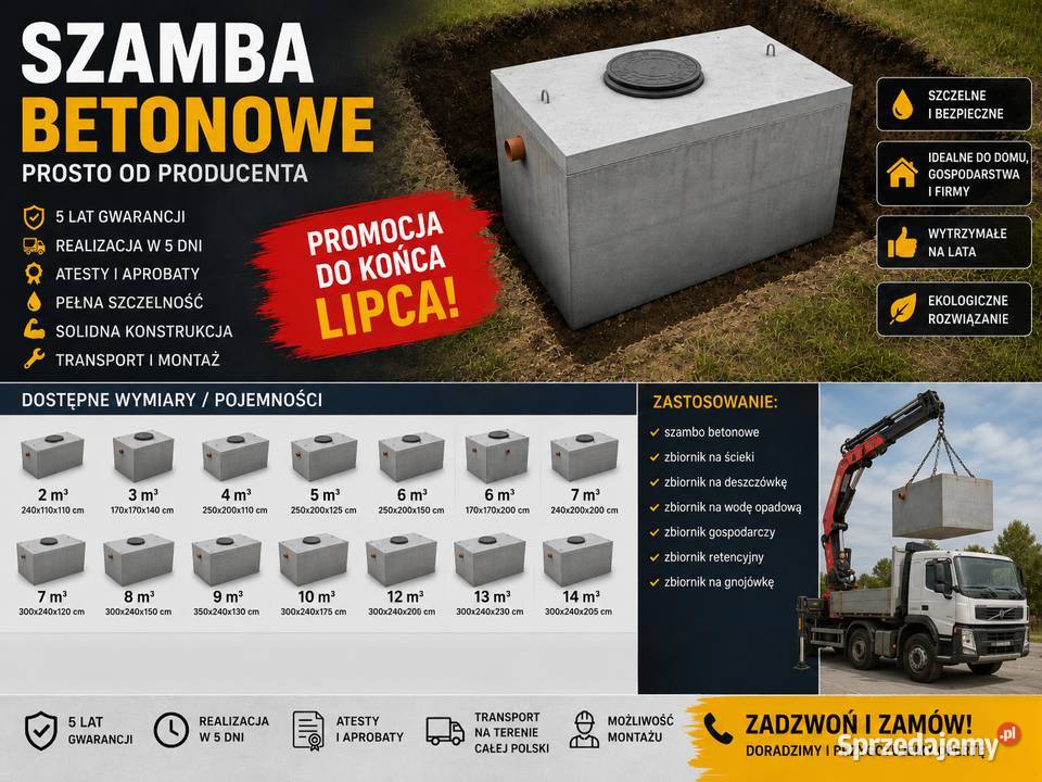 Szamba Betonowe Zbiorniki Kanały Samochodowe dolnośląskie Wrocław