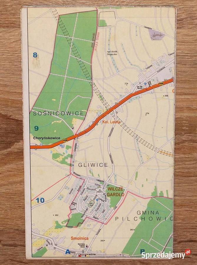 Plan miasta Gliwice mapa w skali 120000 zgodna z