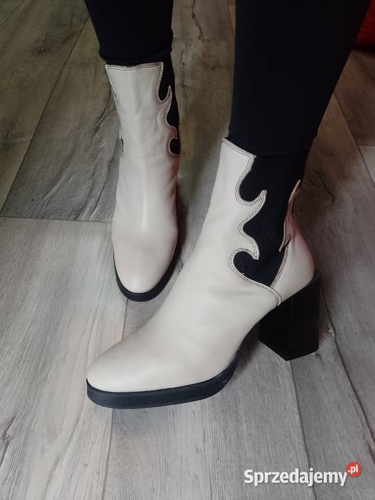 40 Nasty Gal Skórzane botki biznesowe z Londynu Kraków