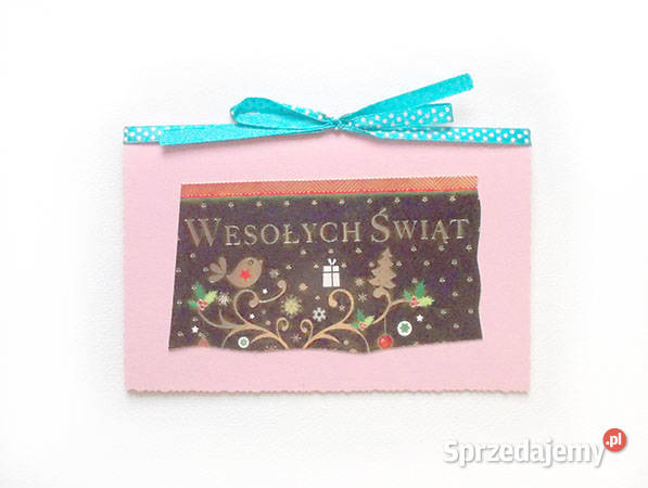 różowa kartka na Boże Narodzenie kartka Rzeszów