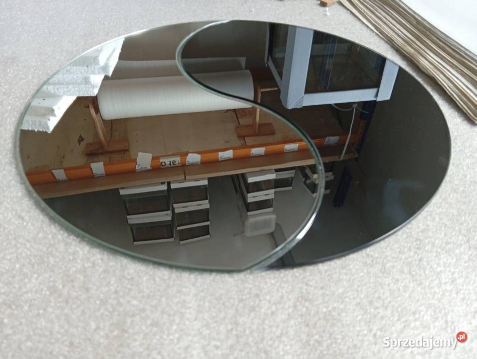 Lustro okrągłe YIN YANG 40 srebrne i grafitowe Dąbrowa Górnicza