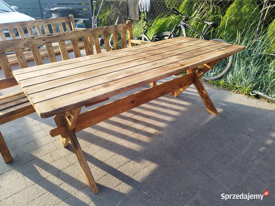 Sprzedam drewniany zestaw mebli ogrodowych 200cm
