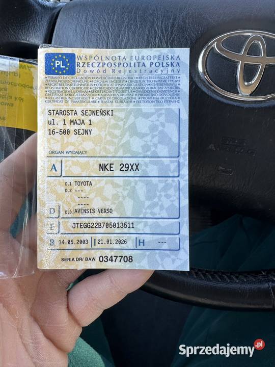 Toyota avensis verso d4d części Sejny