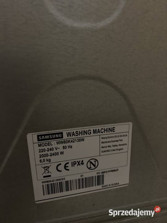 Pralka samsung sprawna wsad 6 lubuskie Przytoczna