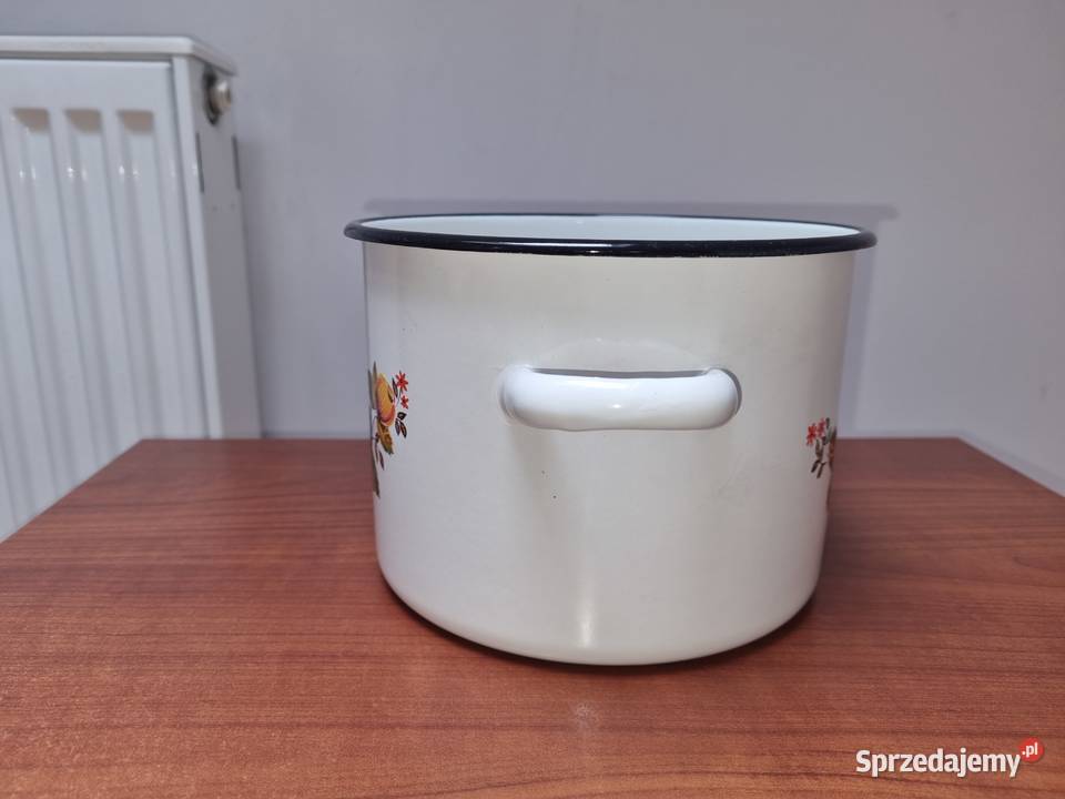 Garnek emaliowany 3 litry nowy PRL lubelskie