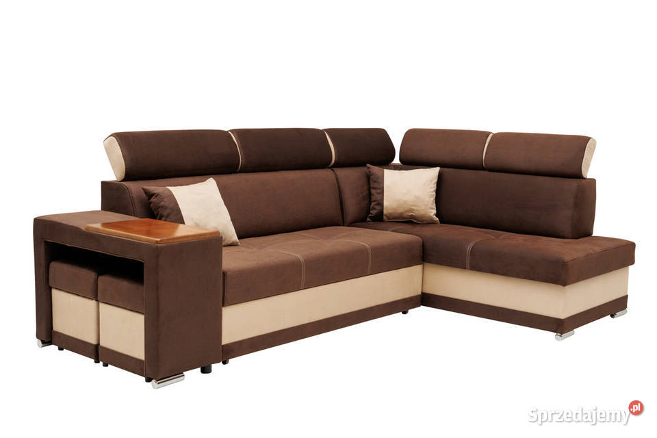 Narożnik Brązowy Duży z Funkcją Spania SEBASTIAN Kraśnik sprzedam