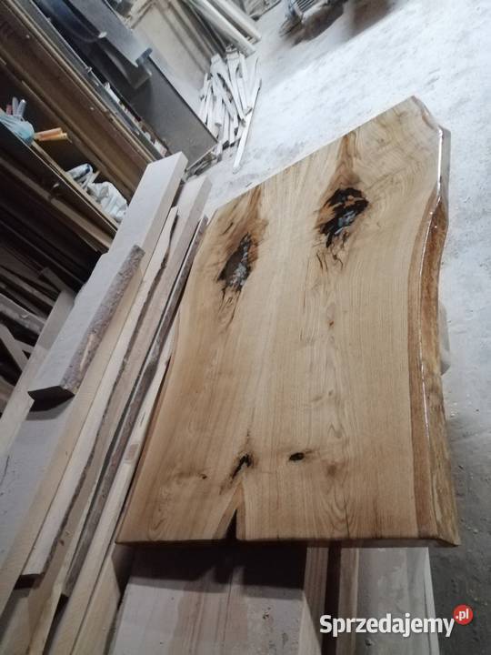 stolik kawowy blat debowy 120x80x5 zywica