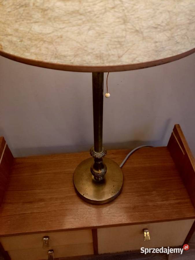 Lampa stara stołowa z abażurem Głuchołazy