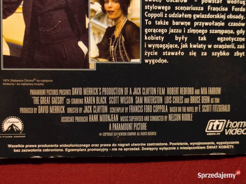 Wielki Gatsby 1974 Scott Fitzgerald film dvd Kielce
