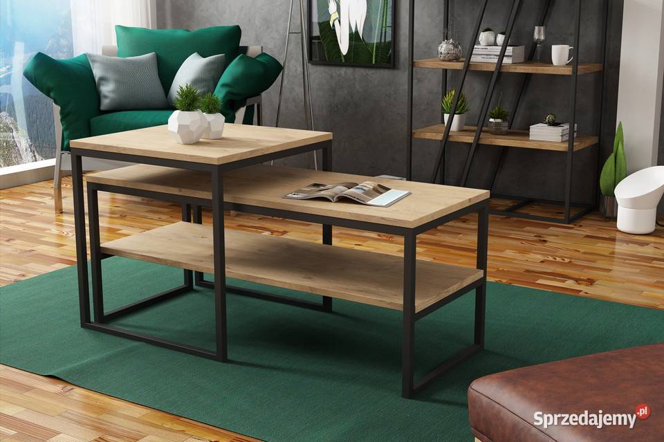 Stolik kawowy z półką 2w1 Ława na metalowych 100cm Mińsk Mazowiecki sprzedam