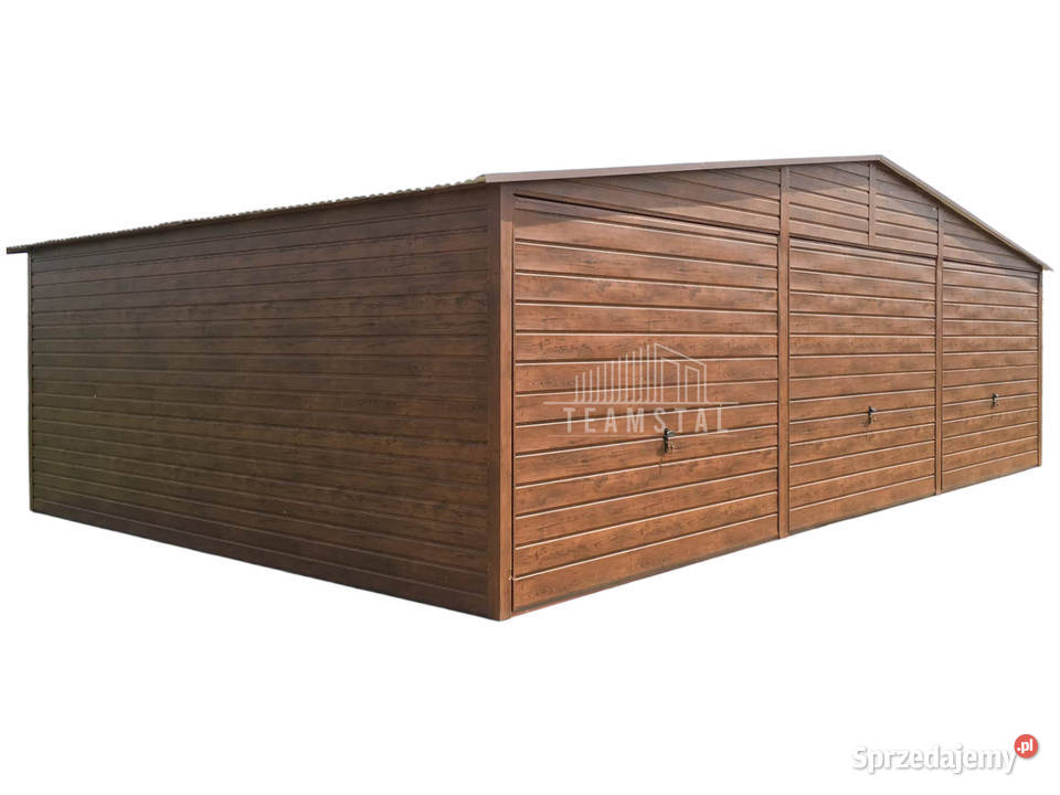 Garaz blaszany 9x6m 3x brama uchylna drzwi Garaże i miejsca postojowe