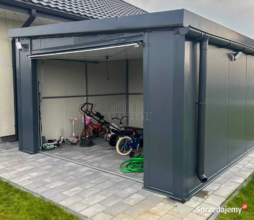 Garaż płyta warstwowa 4x4 Antracyt Dach spad w Bydgoszcz