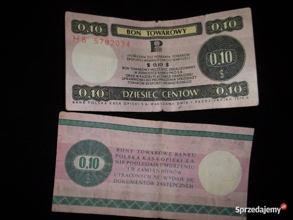 Bony towarowe PekaoPewex 005010020 centów PRL