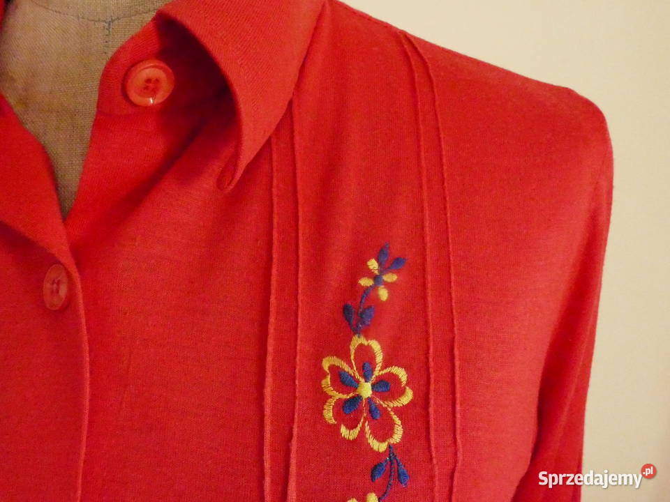 Bluzka koszula z haftami boho VINTAGE lata 70 Warszawa
