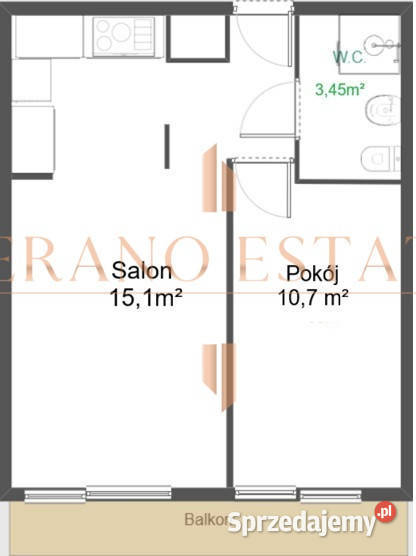 38 m Centrum Radomia 2 pokoje Balkon Winda Radom