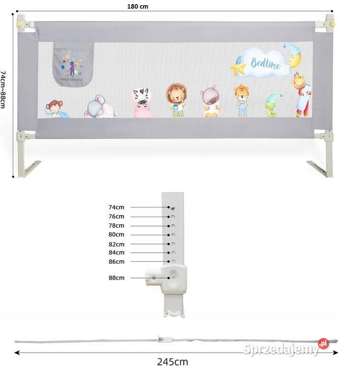Barierka Ochronna do Łóżka 180x74 Kiddy Dreams śląskie Zawiercie sprzedam