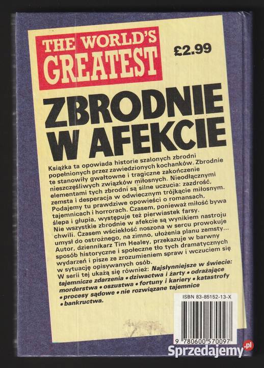 NAJSŁYNNIEJSZE W ŚWIECIE ZBRODNIE W AFEKCIE TIM Łódź