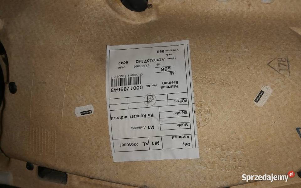 Tapicerka boczek drzwi lewych przednich mercedes Rok produkcji 2003 Szczecin