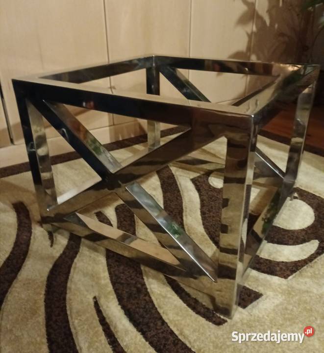 Elegancki stelaż pod stolik kawowy glamour stal 45cm