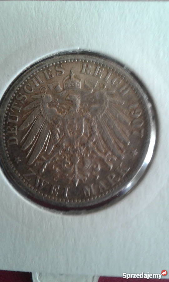 2 Marki 1907 rPrusyWilhelm IIokoło mennicza Numizmatyka