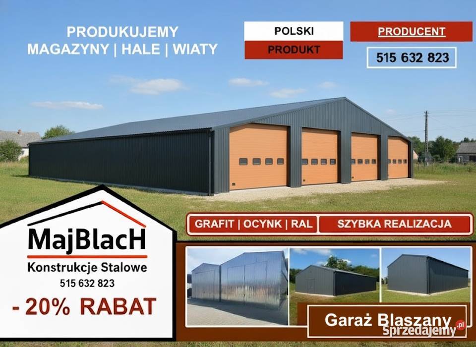 A141Konstrukcja Stalowa Garaż Blaszany Grafitowy sprzedam
