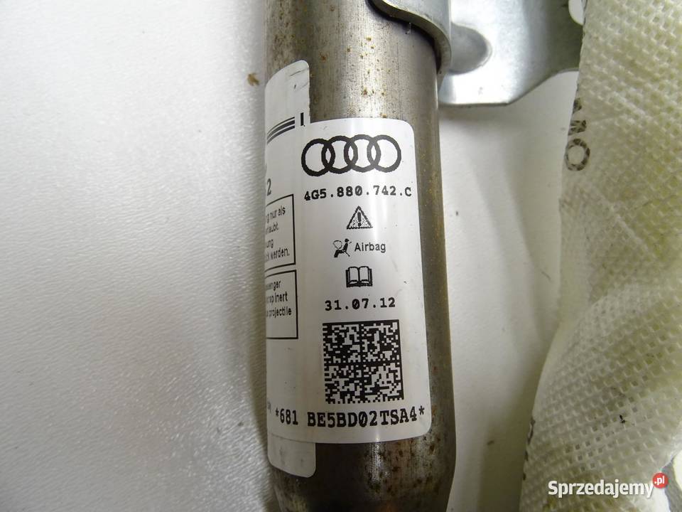 KURTYNA POWIETRZNA AIRBAG PRAWA 4G5880742C AUDI Poduszki powietrzne