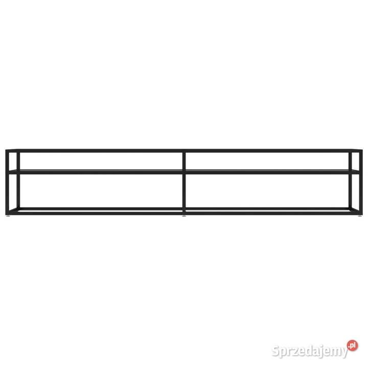 Szafka pod TV czarna 220x40x405 hartowane szkło