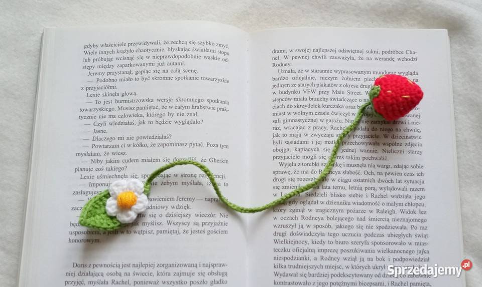 Truskawka wykonana na szydełku zakładka do Łask sprzedam