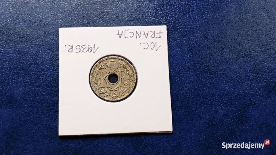 Stare monety 10 centym 1935 Francja Numizmatyka Lesko