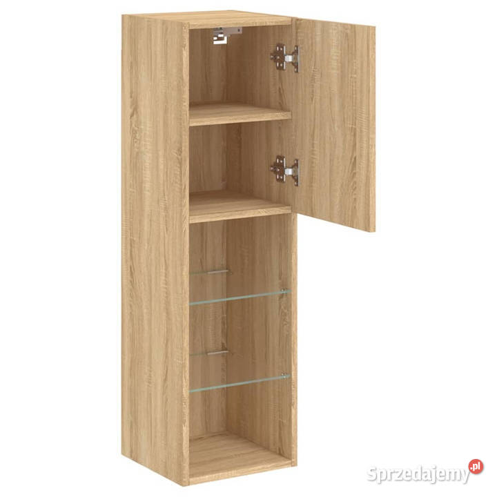 Szafka TV z LED dąb sonoma 305x30x102 WM837019 Meble
