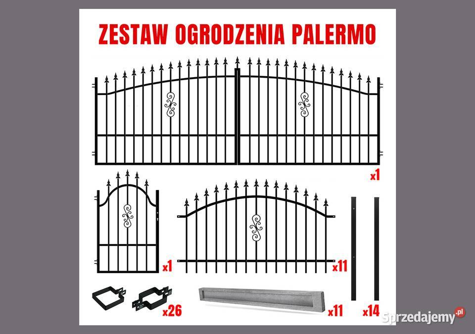 Ogrodzenie PALERMO 27 mb NOWE brama furtka