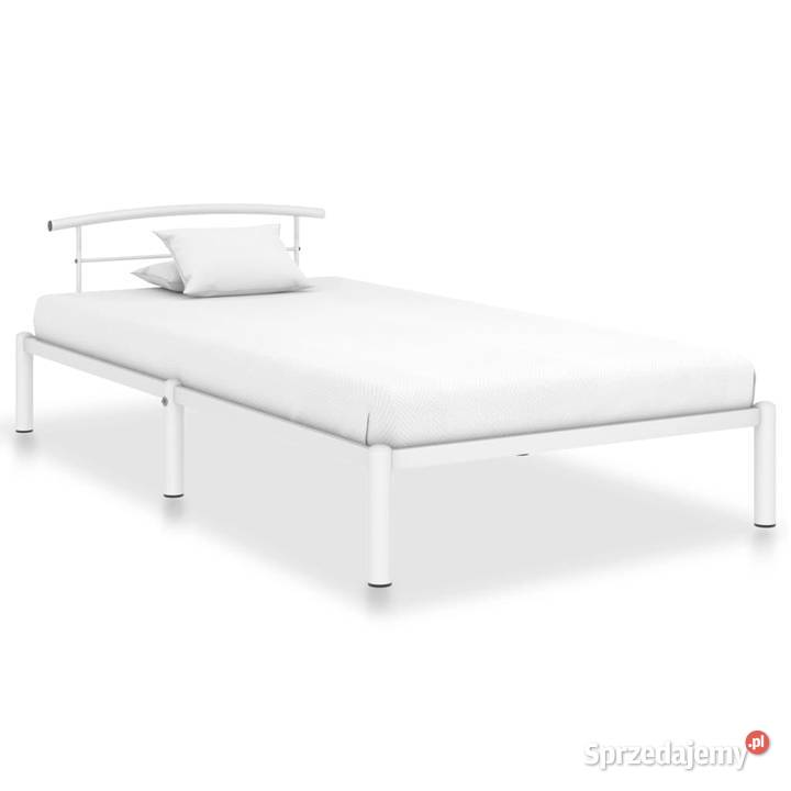 vidaXL Rama łóżka, biała, metalowa, 90 x 200 cm 284650