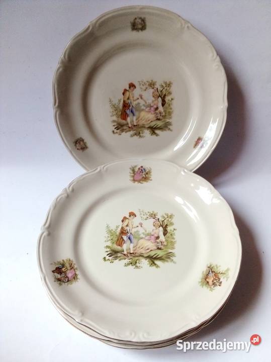 5 dużych talerzy miłość wiedeńska porcelit sprzedam