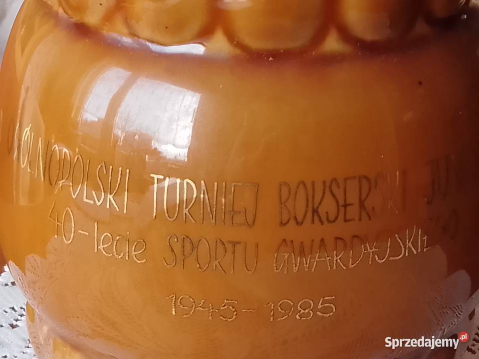 Duży wazon na kwiaty Zakłady Porcelitu Pruszków brązowy Sosnowiec