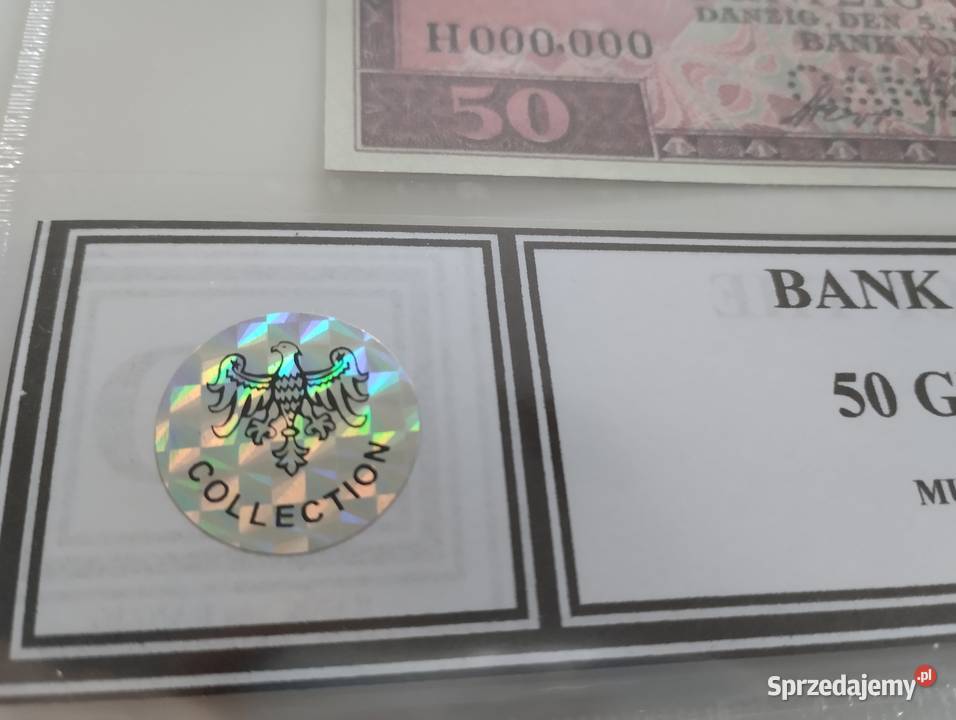 WOLNE MIASTO GDAŃSK 50 gulden 1937 UNC MUSTER Białystok