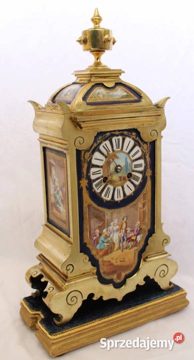 Antyczny francuski zegar z XVIII w brąz złocony
