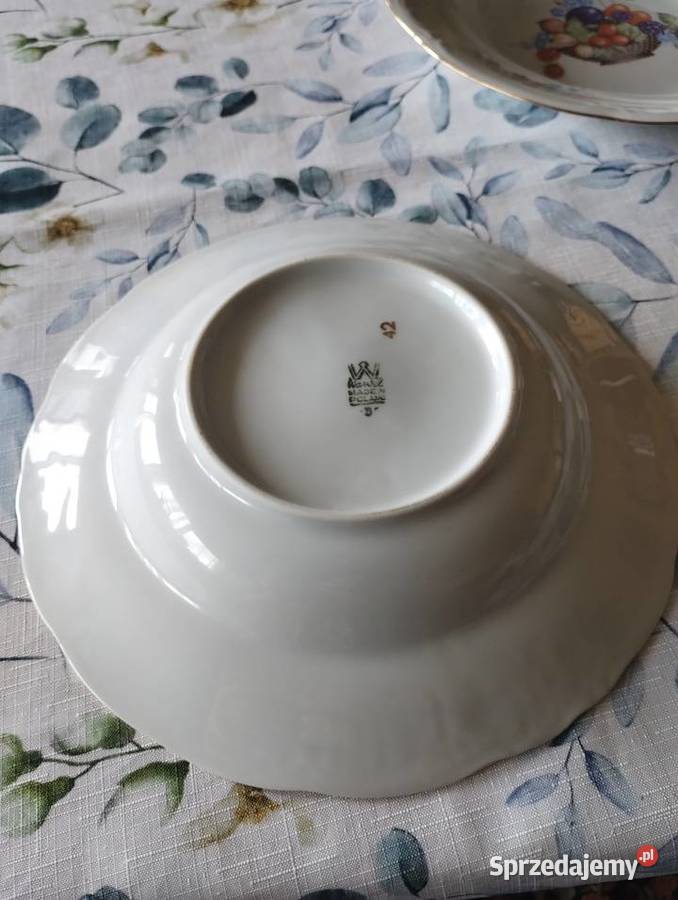 PRL talerze głębokie Wawel owoce porcelana Łódź