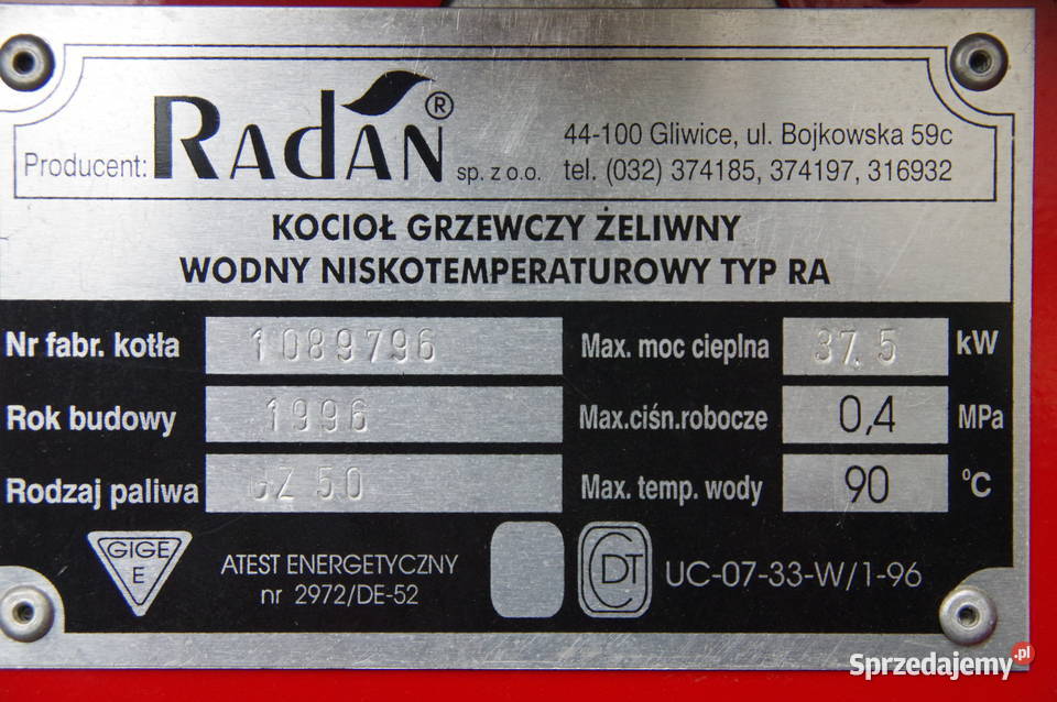 Piec gazowy do CO żeliwo Bielsko-Biała sprzedam