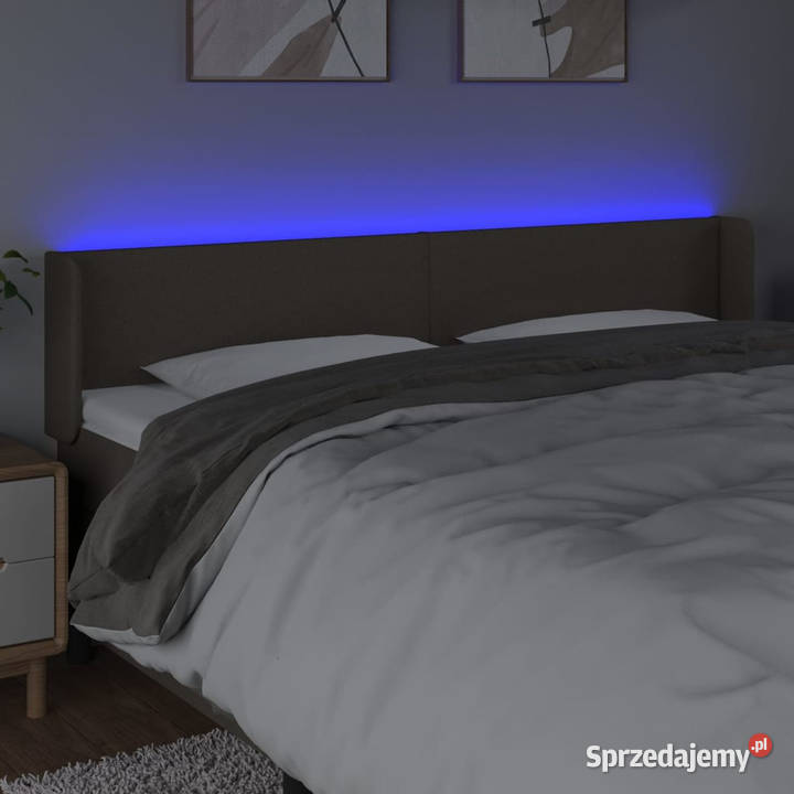 Zagłówek do łóżka z LED taupe 183x16x7888 Warszawa