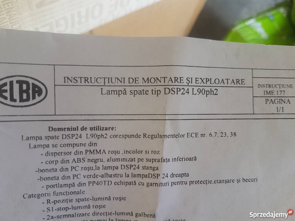 Lampa lewy tył Dacia Logan oryginał nowa Słupia