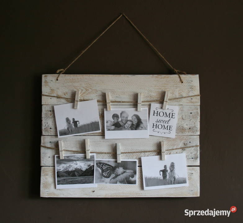 tablica na zdjęcia ścienna drewniana fotokolaż Mielec