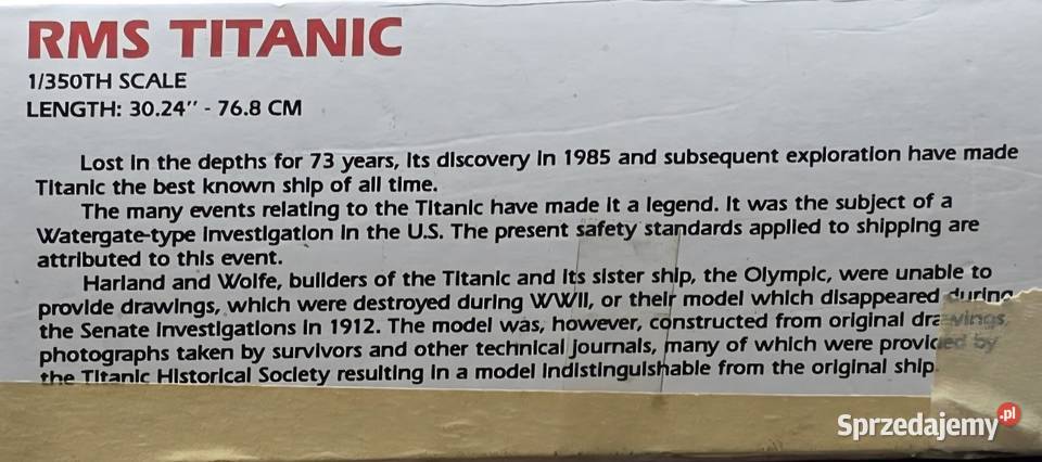RMS Titanic model do sklejania Academy Minicraft podlaskie Kuźnica
