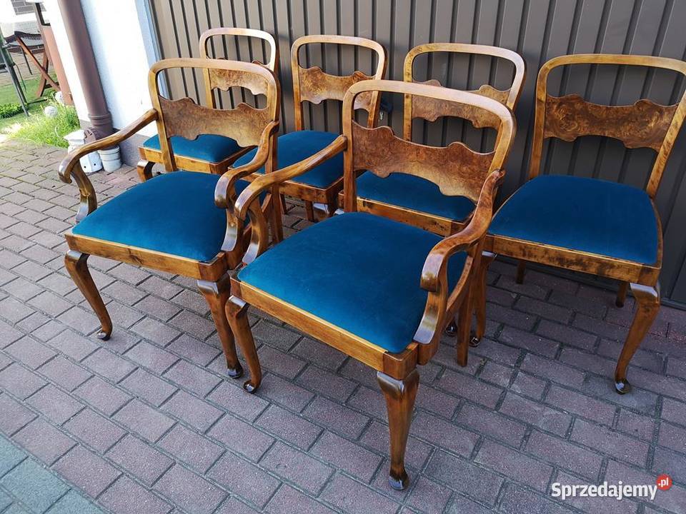 KrzesłaFotele Komplet 6 Sztuk ARTDECO Stare Swarzędz sprzedam