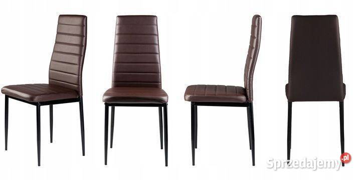 Zestaw 4 krzeseł do salonu jadalni z ekoskóry Bielsk Podlaski